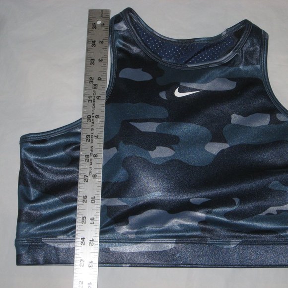 Nike Dri-FIT Swoosh DD1199-493 Women's Ashen Slate/Midnight Navy Sports Bra XL - Picture 2 of 4